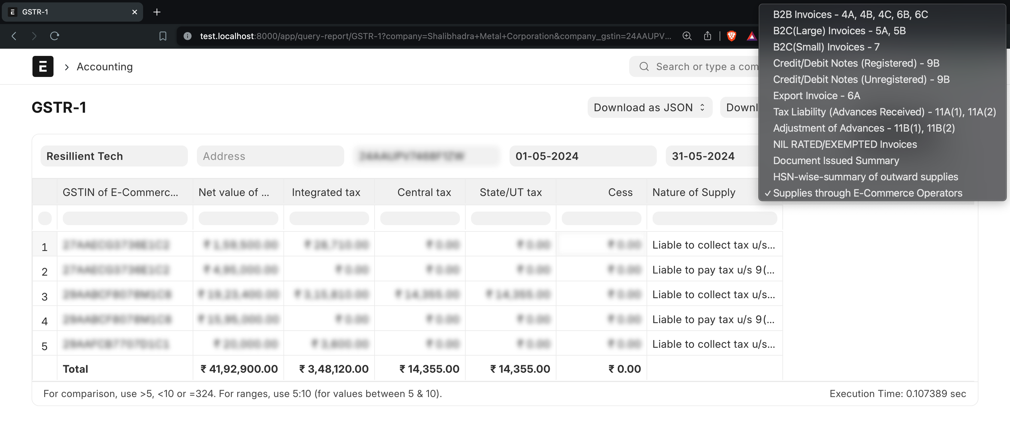 GSTR-1 Report